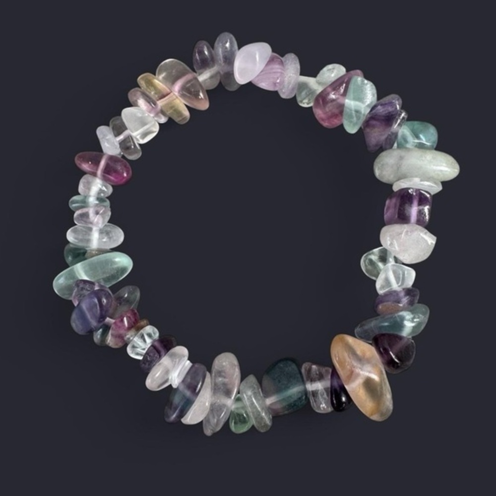 Fluorite Crystal Bead Bracelet